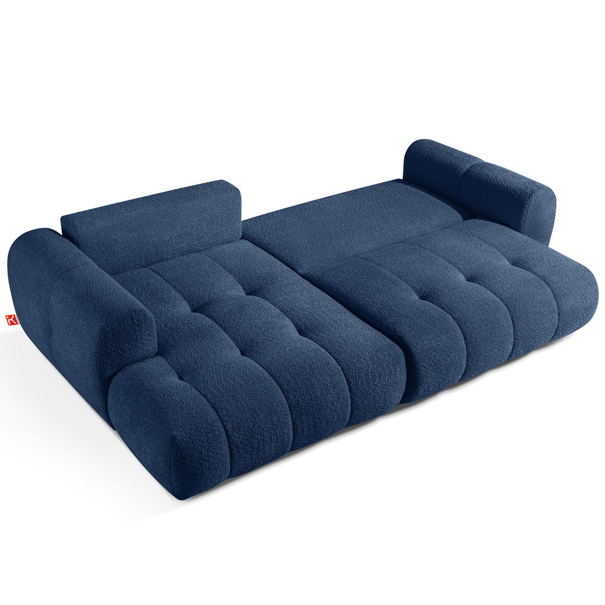 ECKSOFA LINKS LIRA, Dunkelblau, Bouclé - Dunkelblau, Holz/Holzwerkstoff (295/112cm) - KONSIMO®