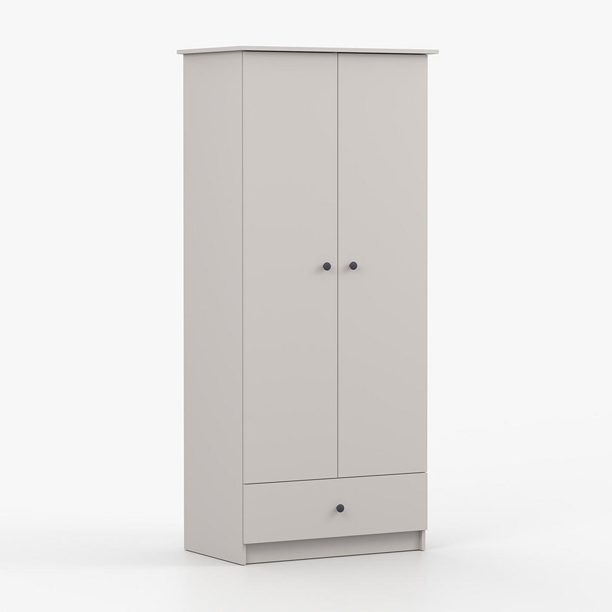DREHTÜRENSCHRANK 85,5/193/53 cm 2-türig Olaf II Kaschmir + anthrazit Griffe - Kaschmir/Anthrazit, Holzwerkstoff/Metall (85.5/193/53cm) - imoebel24