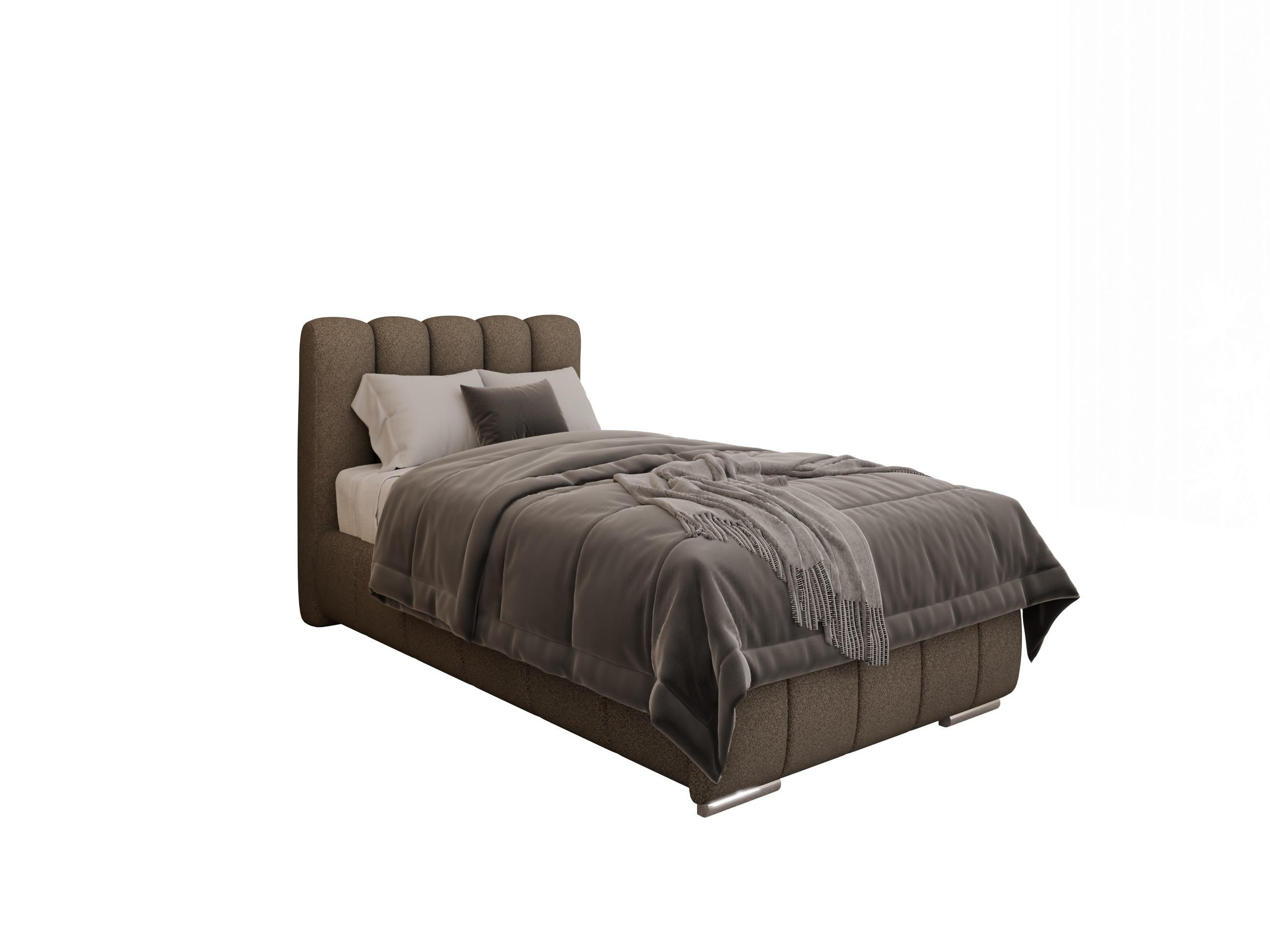 POLSTERBETT Zaira 90x200cm – Elegantes Polsterbett für modernen Wohnstil , ohne matratze, braun - Braun, Holz (90/200cm) - Panda Möbel