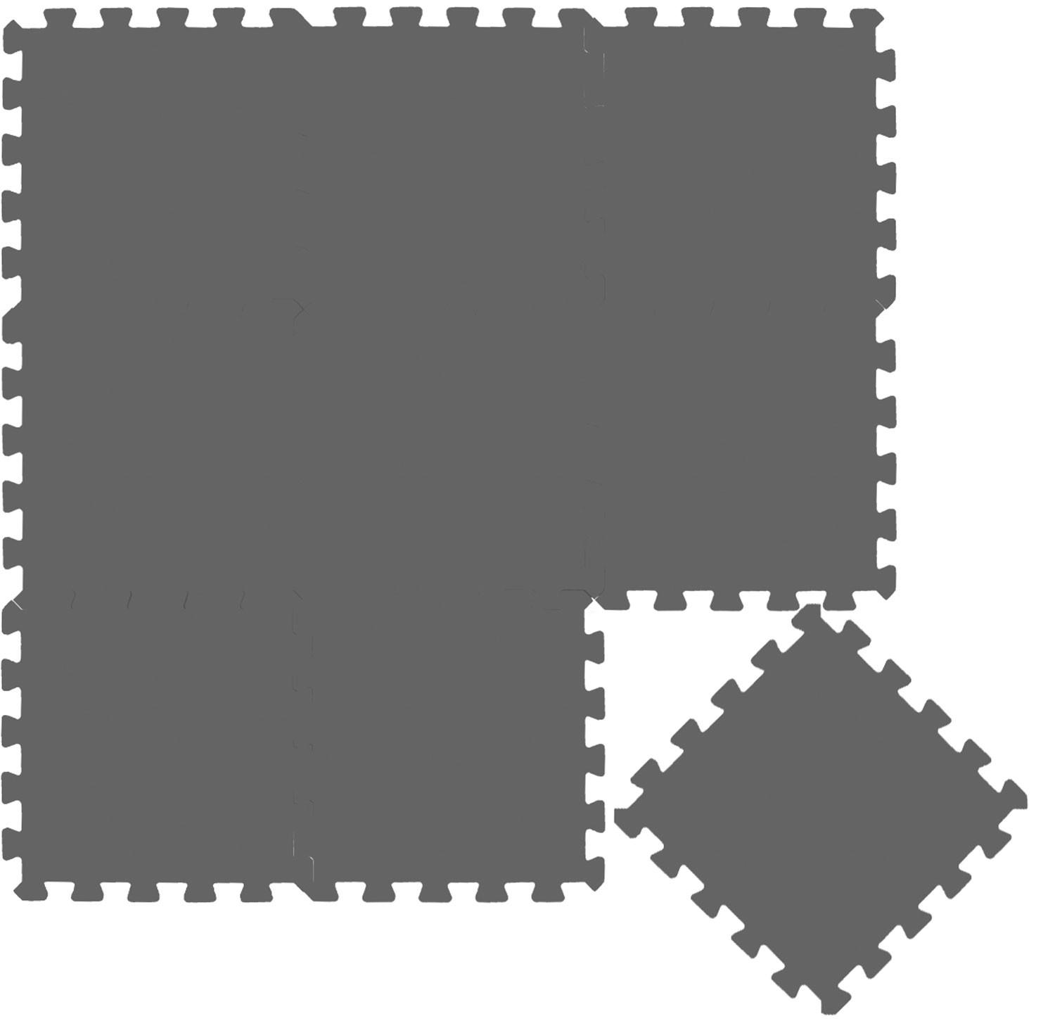 SPIELMATTE ab Null - 90/90/1 cm Puzzlematte Grau - Grau, Kunststoff (30/30cm) - Littletom