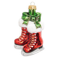 CHRISTBAUMSCHMUCK Weihnachtsschlittschuhe Rot 11cm (Glas / 1 Stk.) - Rot, Glas (3/11/6cm)