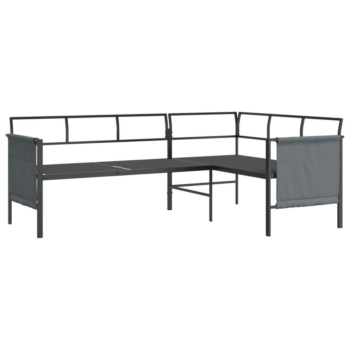 LOUNGEGARNITUR mit Auflagen und 110 cm Couchtisch, aus Stah, Anthrazit, 2-teiliges Set - Anthrazit, Metall - vidaXL