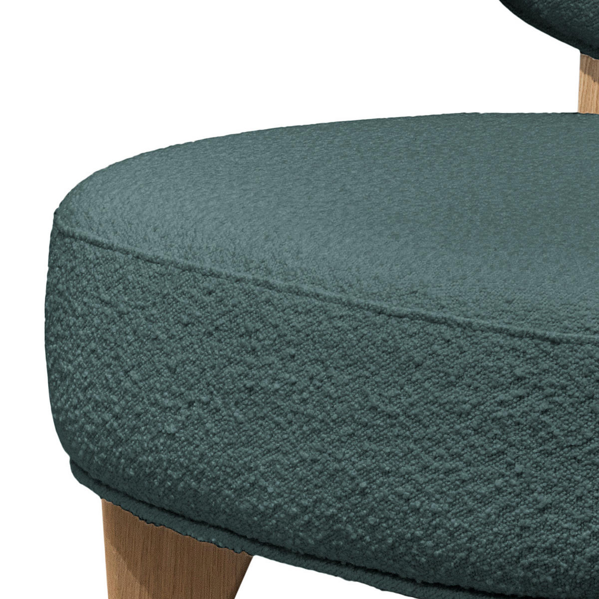 SESSEL - Bouclé - Blau/Eichefarben, Eichenholz/Holz (70/72/79cm) - home24