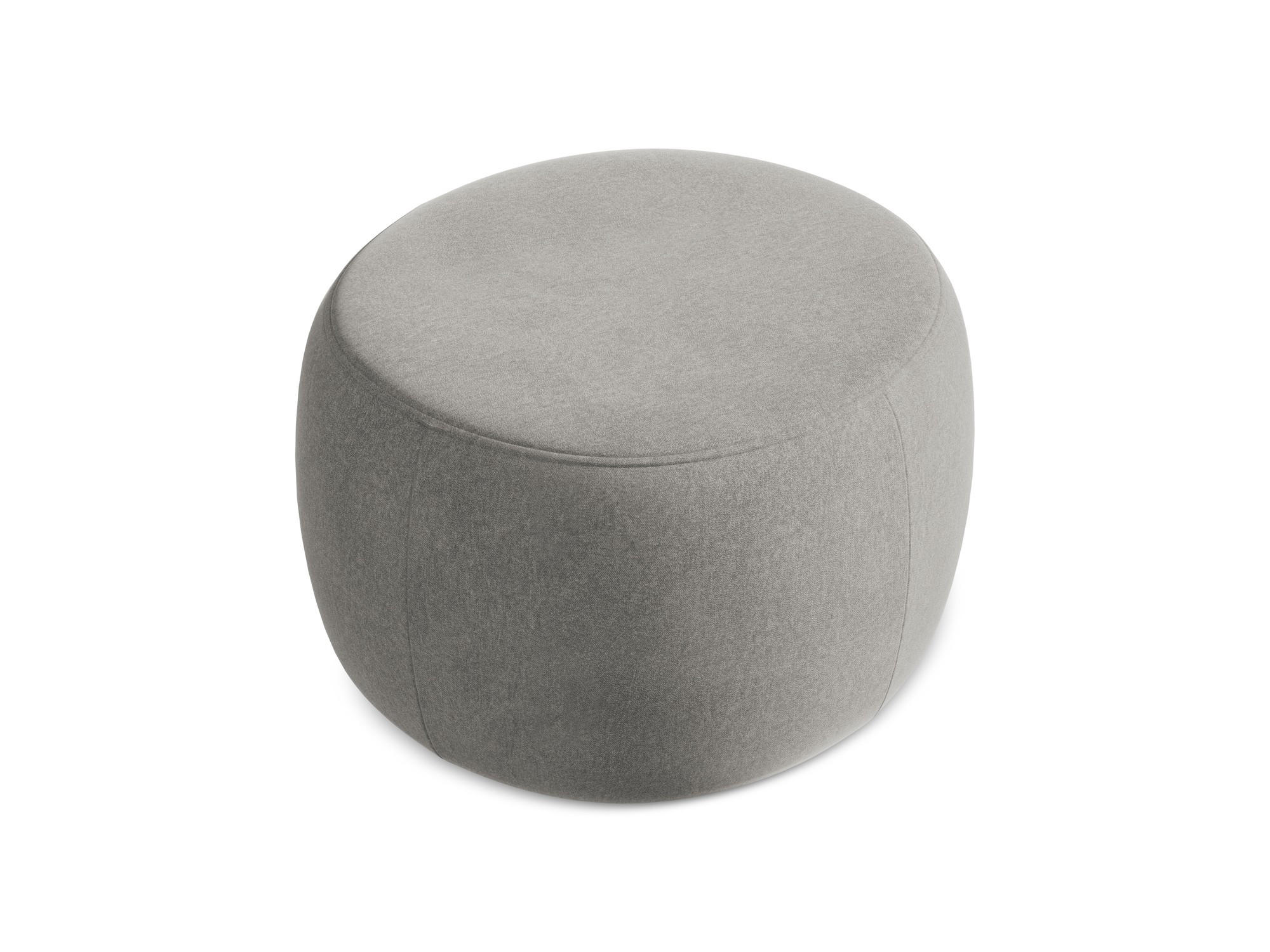 POUF Samt Stoff Grau - Schwarz/Grau, Kunststoff/Textil (76/44/67cm) - Makamii