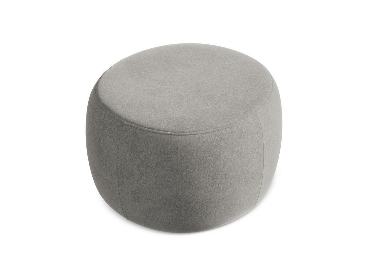 POUF Samt Stoff Grau - Schwarz/Grau, Kunststoff/Textil (76/44/67cm) - Makamii