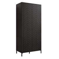 DREHTÜRENSCHRANK LORIEN 2-türig 90/40/197 cm Schwarz - Schwarz, Holzwerkstoff/Metall (90/197/40.6cm) - Idohome