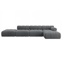 ECKSOFA modulares Sofa Lizur-L2 - 380x160x70 cm Dunkelgrau Cord - Dunkelgrau, Holzwerkstoff/Textil (380/160cm) - ALTDECOR