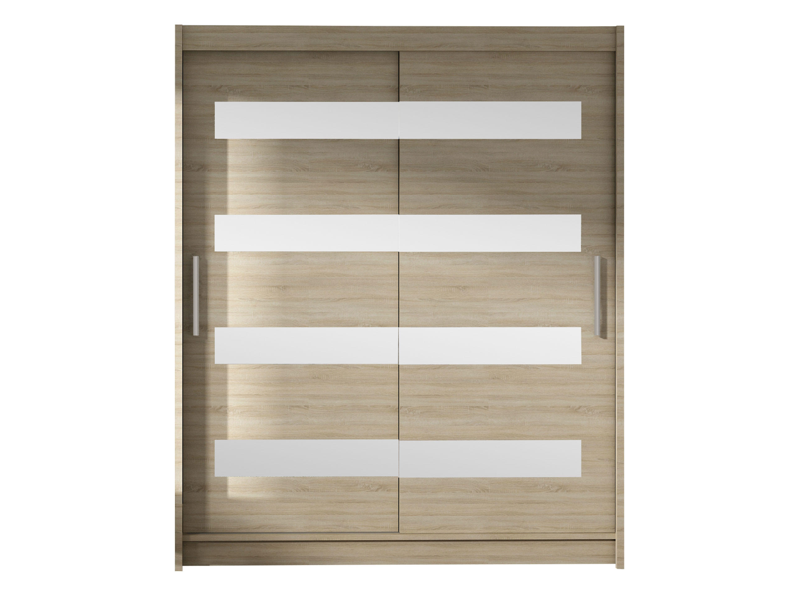 SCHWEBETÜRENSCHRANK Westa XIII - Silberfarben/Sonoma Eiche, Holzwerkstoff/Metall (150/200/58cm) - MIRJAN24