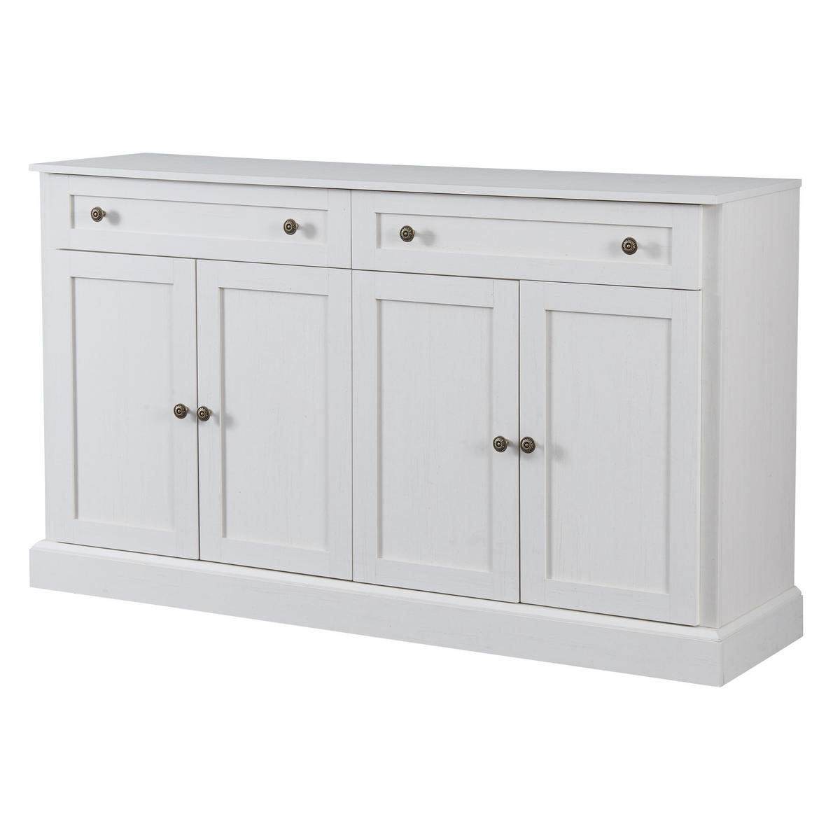 SIDEBOARD 150/40/86 cm antikweiß aus Holzwerkstoff mit 4 Türen - Weiß, Holzwerkstoff (150/86/40cm) - OKWISH