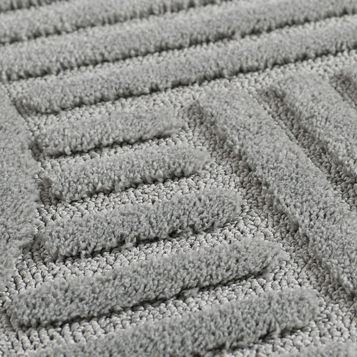 TEPPICH Hochflor Skandi-Boho Muster Polypropylen Wohnzimmer Silber Rund 160x160 - Silberfarben, Textil (160/160cm) - KADIMA DESIGN