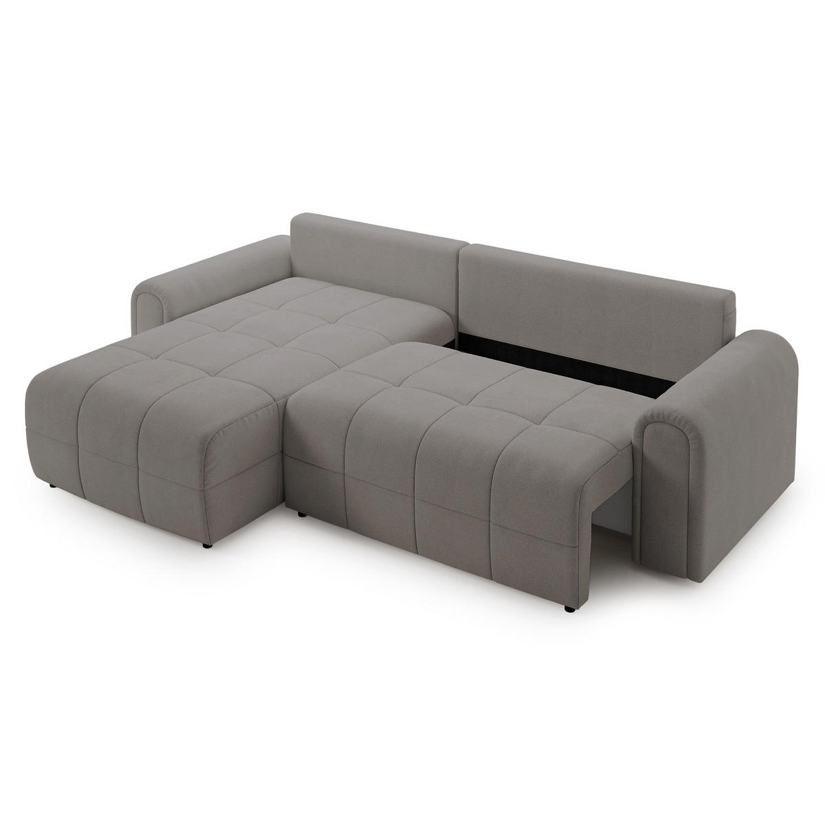 ECKSOFA Simolla Greige links - Taupe/Schwarz, Kunststoff/Textil (268/180cm) - Selsey
