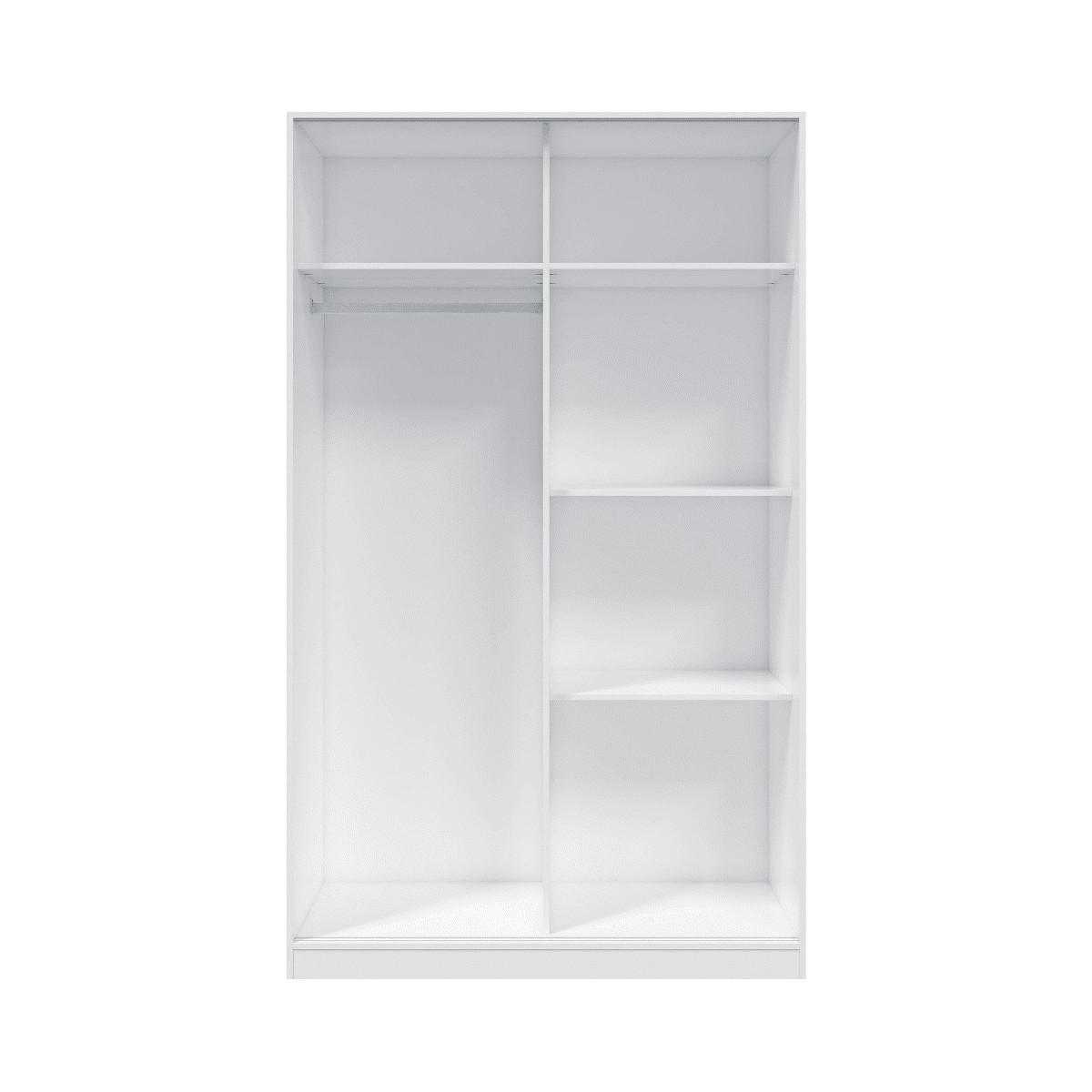 SCHRANK mit 2 Schiebetüren, Weiß 120/200/50 cm - Weiß, Holzwerkstoff (120/200/54cm) - Calicosy