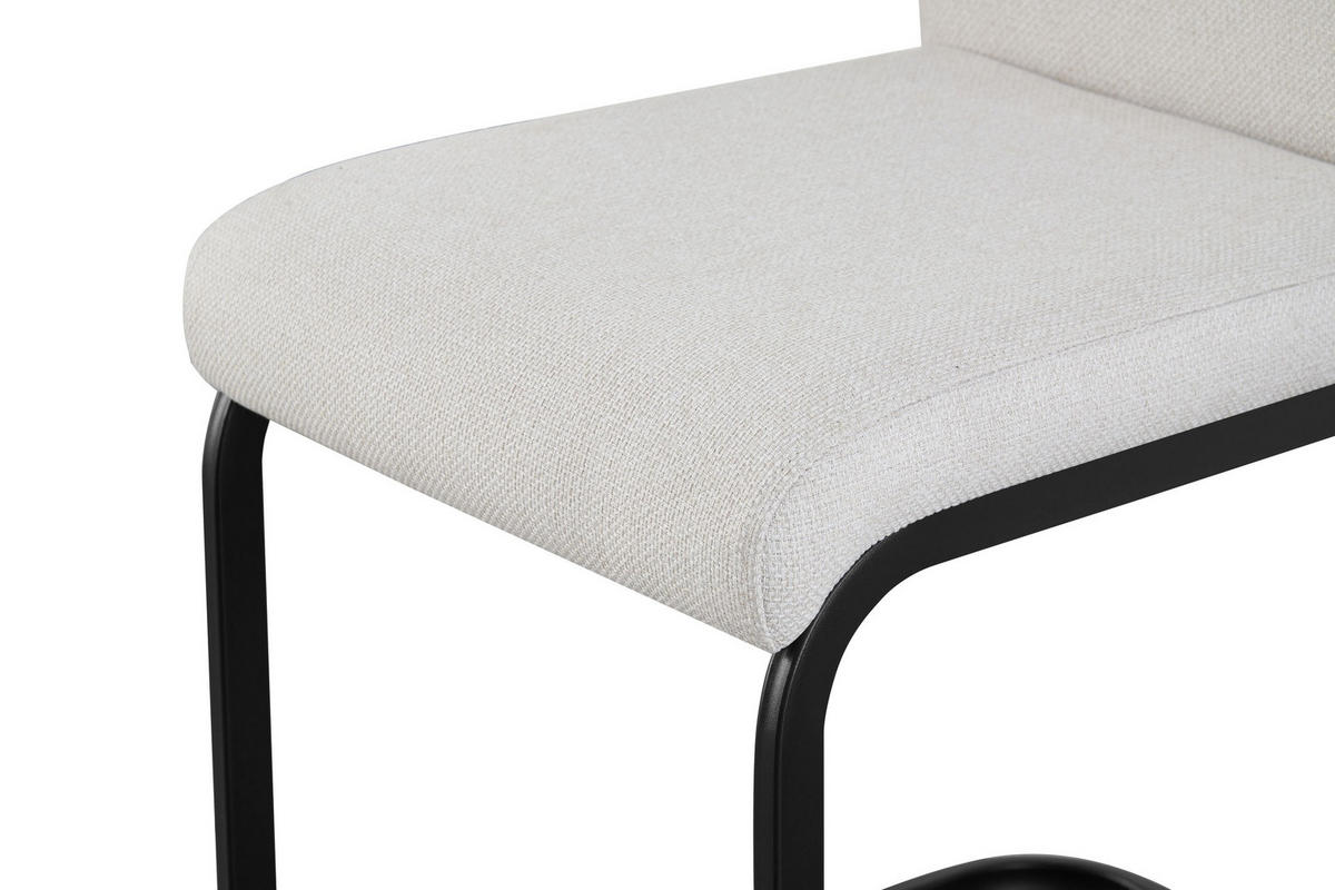 SCHWINGER-STUHL 2er Set Kairo Stühle in Creme - gemütliches Design - B/H/T: 43x98x59 cm - Creme, Textil (59/98/43cm)