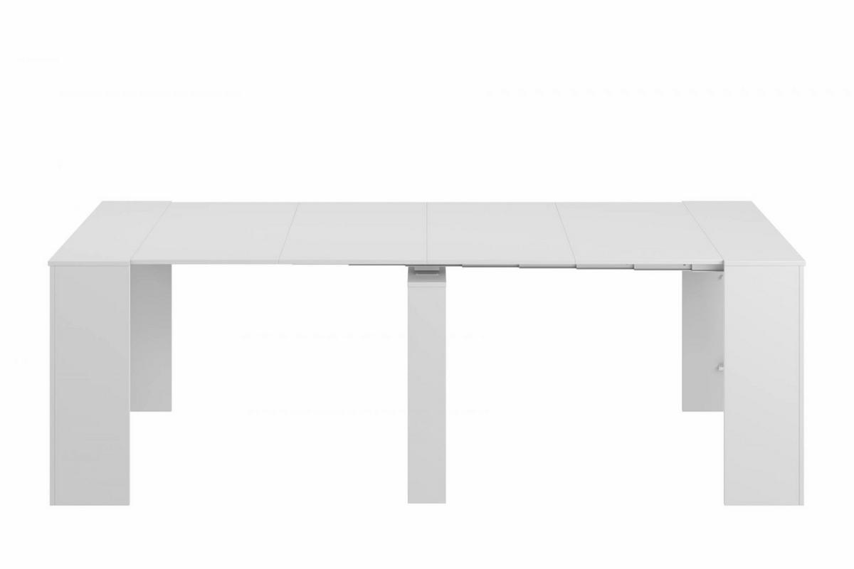 TISCH Ausziehbar Holzeffekt Glänzendes Weiß 51/90/78 cm - Weiß, Holzwerkstoff (90/78/51cm) - DMORA