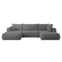 WOHNLANDSCHAFT Ovo Dunkelgrau Velours - Dunkelgrau/Schwarz, Textil (380/95/167cm) - Selsey