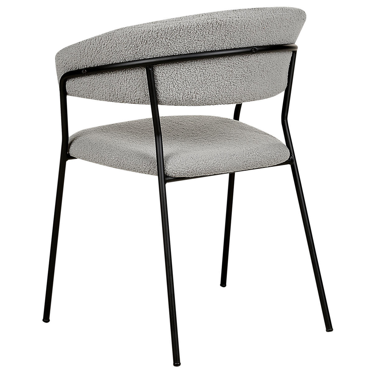 STUHL 2er-Set Bouclé grau Mariposa - Schwarz/Grau, Textil (55/78/55cm) - Beliani