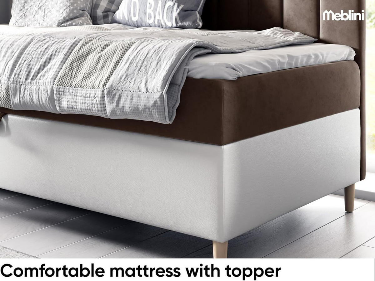 KINDERBETT MAYA 2 - Braun/Weiß, Holzwerkstoff (82/202cm) - Meblini