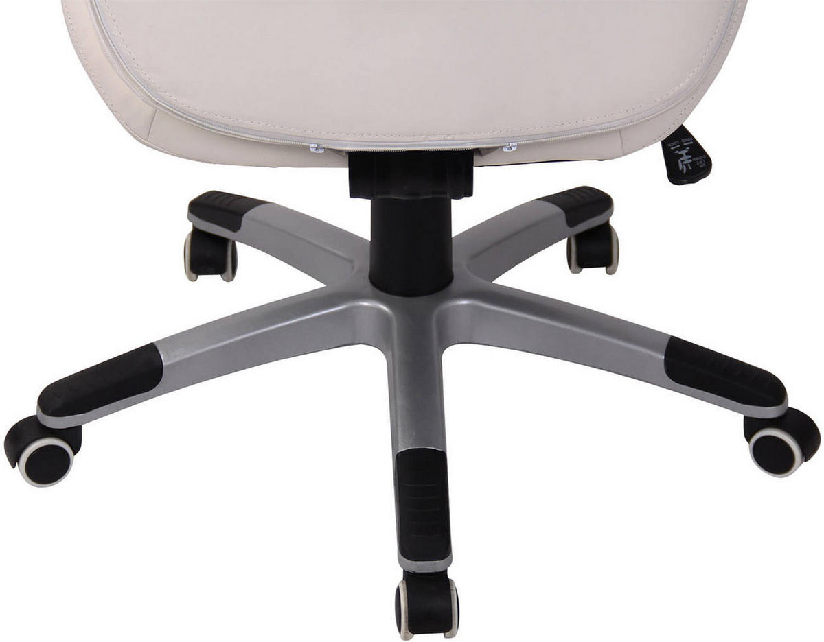 BÜROSTUHL Lyka, Kunstleder Weiß - Weiß, Kunststoff/Textil (74/126/64cm) - TPFLiving