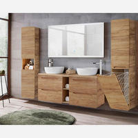 BADMÖBEL-SET 4-TLG. Luton-56 - Braun, Holzwerkstoff (240/200/46cm) - Lomado