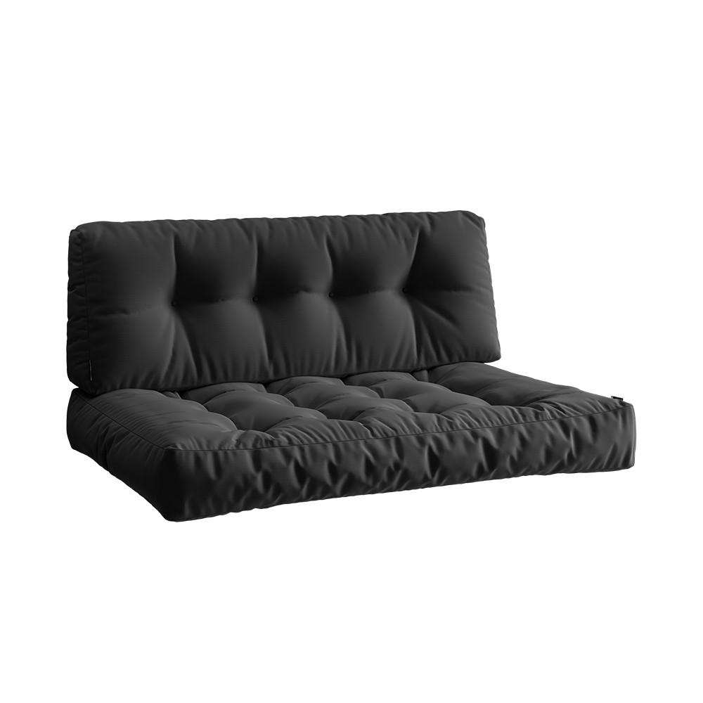 PALETTENKISSEN Ohio Anthrazit 2 Teile, wasserabweisend - Anthrazit, Textil (120/15/80cm) - Vicco