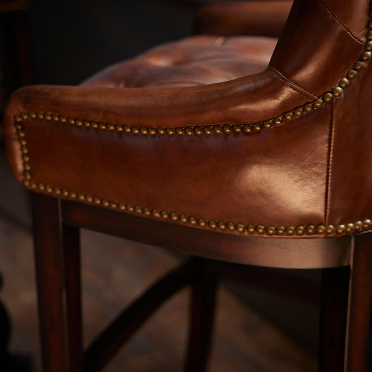 BARHOCKER aus Leder 58/121/52 cm - Beige, Textil (52/121/60cm) - Signature