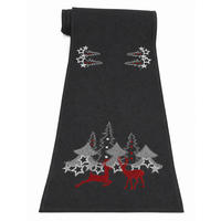 TISCHLÄUFER Weihnachten 40/225 cm Anthrazit Hirsch - Anthrazit, Textil (40/225cm) - TiborTex