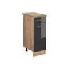 KÜCHENUNTERSCHRANK R-Line Anthrazit Hochglanz 30 cm, AP Eiche - Anthrazit/Eiche Wotan, Holzwerkstoff (30/81.6/60cm) - Vicco