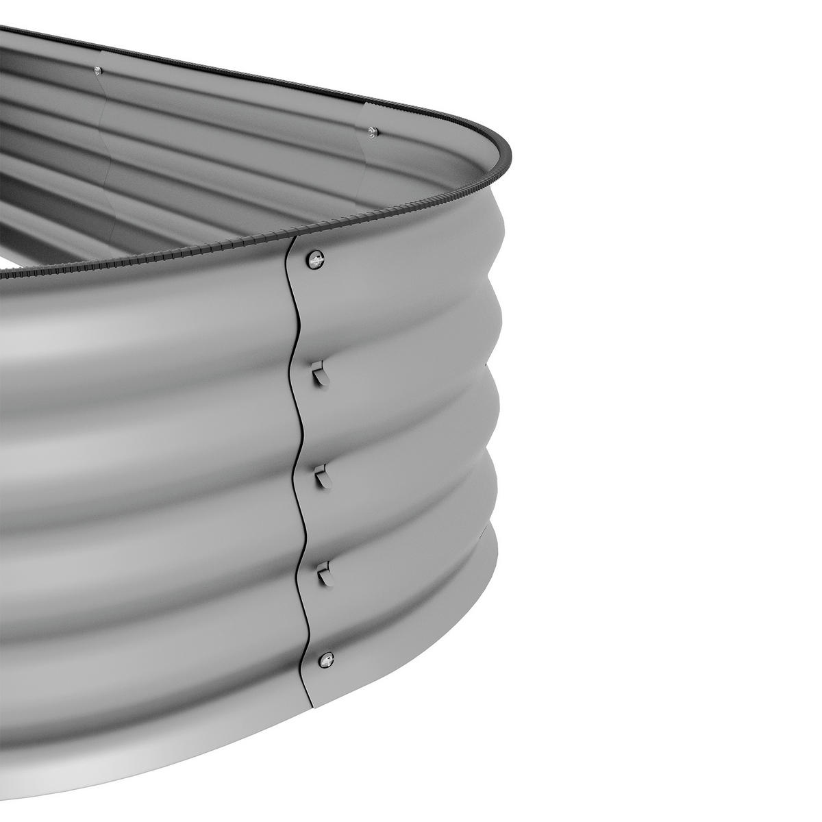 PFLANZENBEET, Kräuterbeet für Garten, Balkon, Silber, 150 x 62 x 30 cm - Silberfarben, Metall (62/30/150cm) - Outsunny