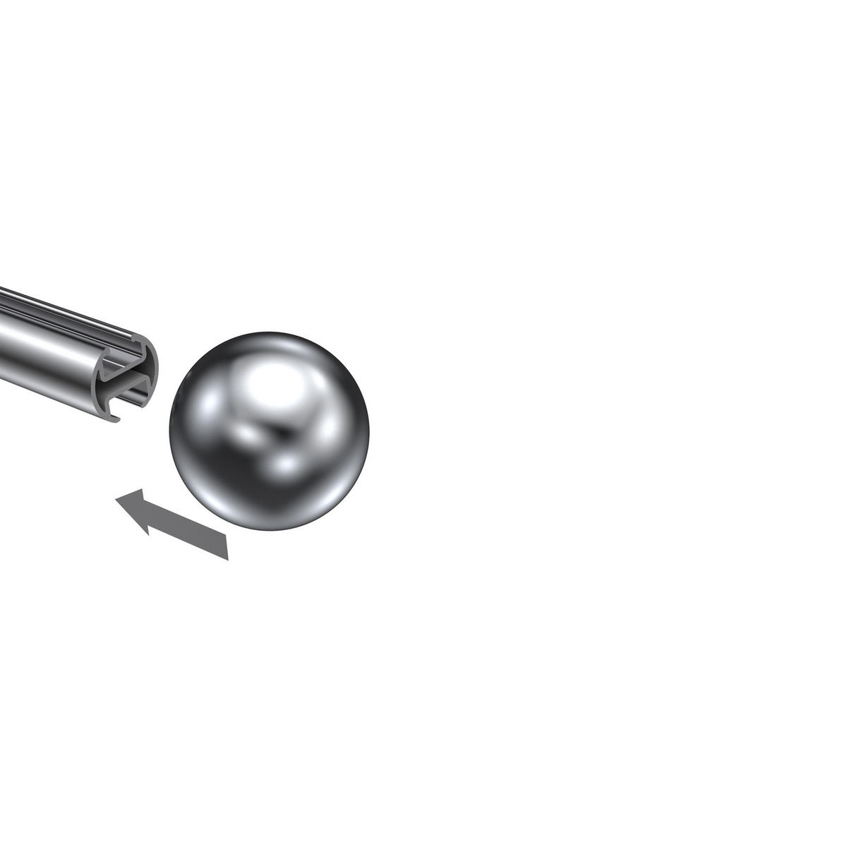 ENDSTÜCKE FÜR GARDINENSTANGEN 20 mm Ø, Luino Chrom, Packung 2 Stück - Chromfarben, Metall (2.5/3/3cm) - INTERDECO