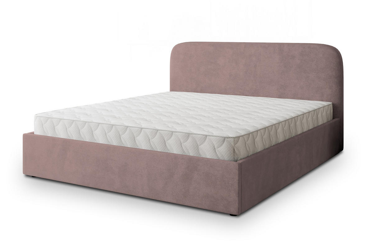 POLSTERBETT RENIVE 160x200 cm mit Bettkästen - Rosa - Rosa, Holz (160/200cm) - MASSENO