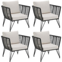 GARTEN-LOUNGESESSEL Sundo,75,5 x 67 x 71 cm,anthrazit - Anthrazit, Textil (75.5/71/67cm) - tectake