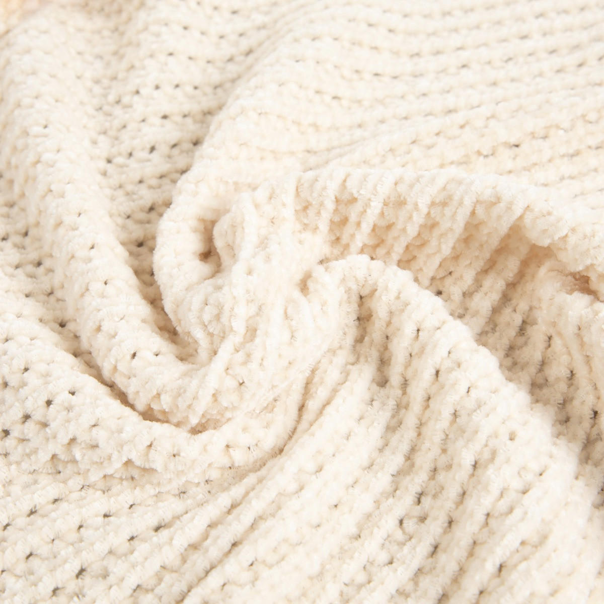DECKE Chenille ecru 130/170 cm - Ecru, Textil (130/170cm) - Homla