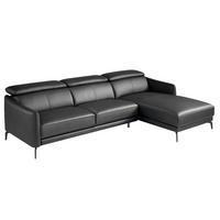 ECKSOFA Rechtes Chaiselongue-Sofa aus schwarzem Leder 283/174/94 cm - Schwarz, Leder (283/174cm) - ANGEL CERDA