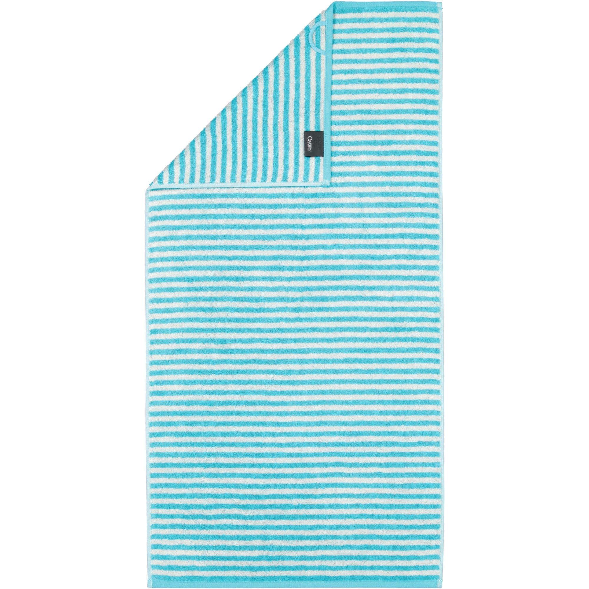 HANDTUCH CAMPUS RINGEL 955 TÜRKIS - 41 - Blau, Textil (50/100cm) - Cawoe