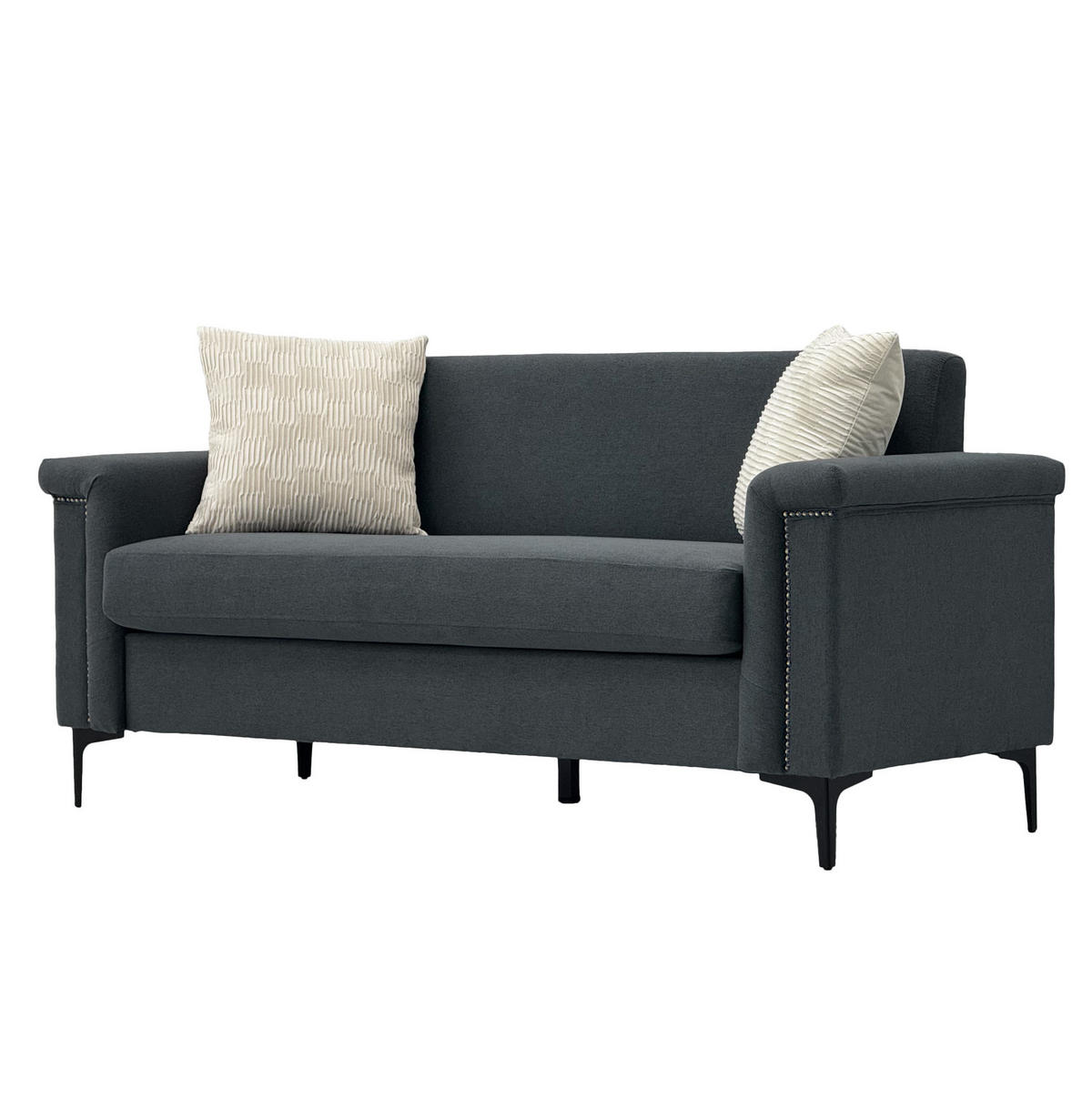 SOFA 2er-Set 172 cm Stoff Dark Gray - Dunkelgrau, Holz (73.5/81.5/172.1cm) - Meubliv