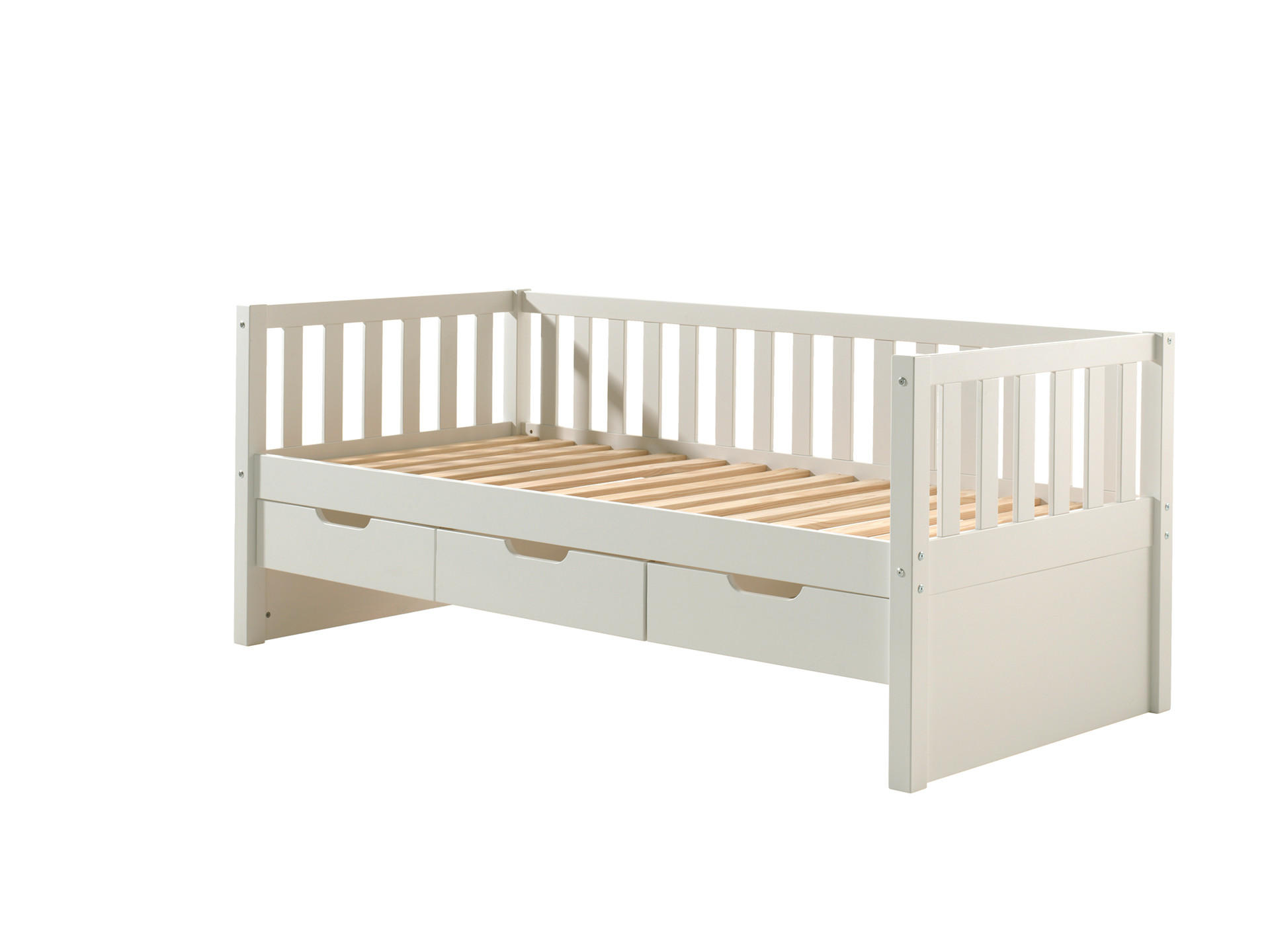 KINDERBETT FRITZ Weiß 99x212x86 cm - Weiß, Holz - FURNLUX