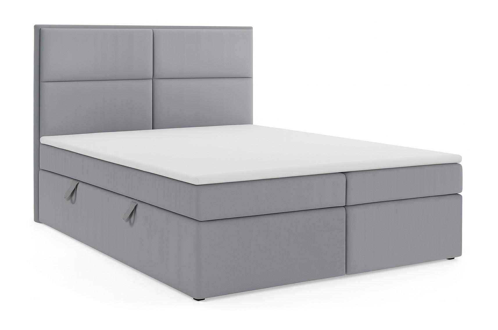 BOXSPRINGBETT AURORA mit Topper und Bettkasten, Silberfarben, 140x200 cm - Silberfarben, Textil (140/200cm) - KS Home Concept