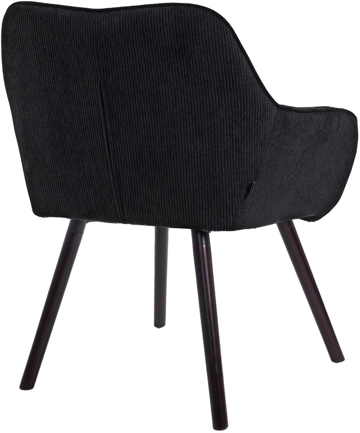 ESSZIMMERSTUHL Dunor Cord Schwarz Schwarz Wohnzimmerstuhl - Schwarz, Textil (65/82/64cm) - DELUKE