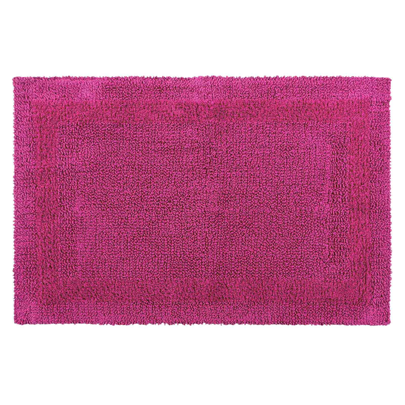 BADEMATTE 70/120 cm, 100% Baumwolle, wendbar - Magenta, Textil (70/120cm) - Homescapes