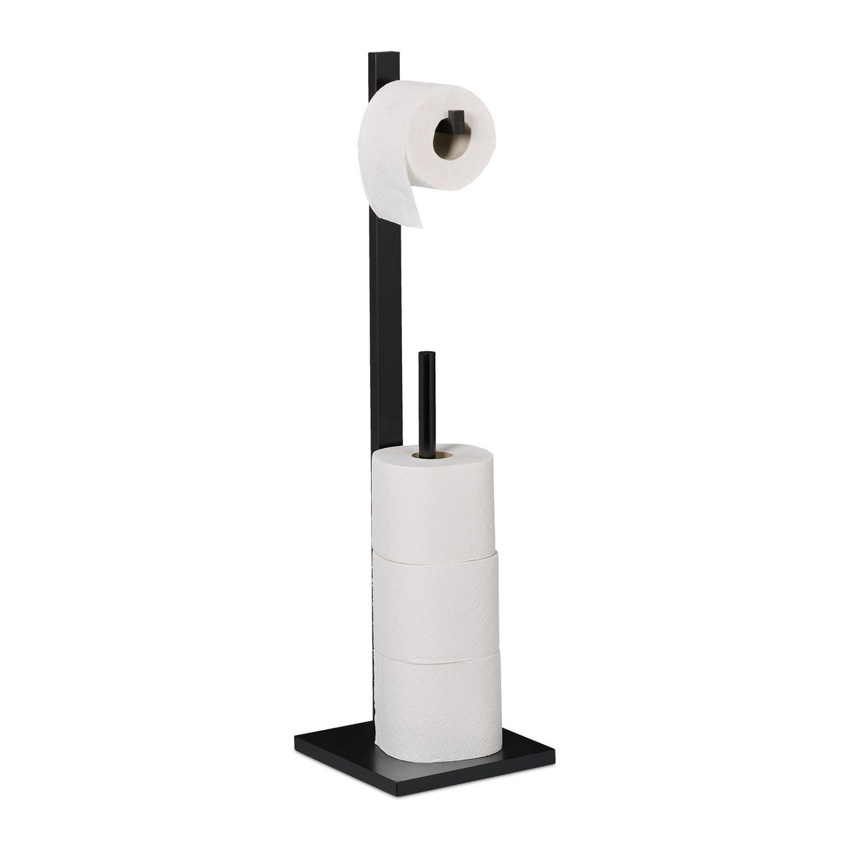 TOILETTENPAPIERHALTER - Schwarz, Holz/Holzwerkstoff (19/71/19cm) - Relaxdays
