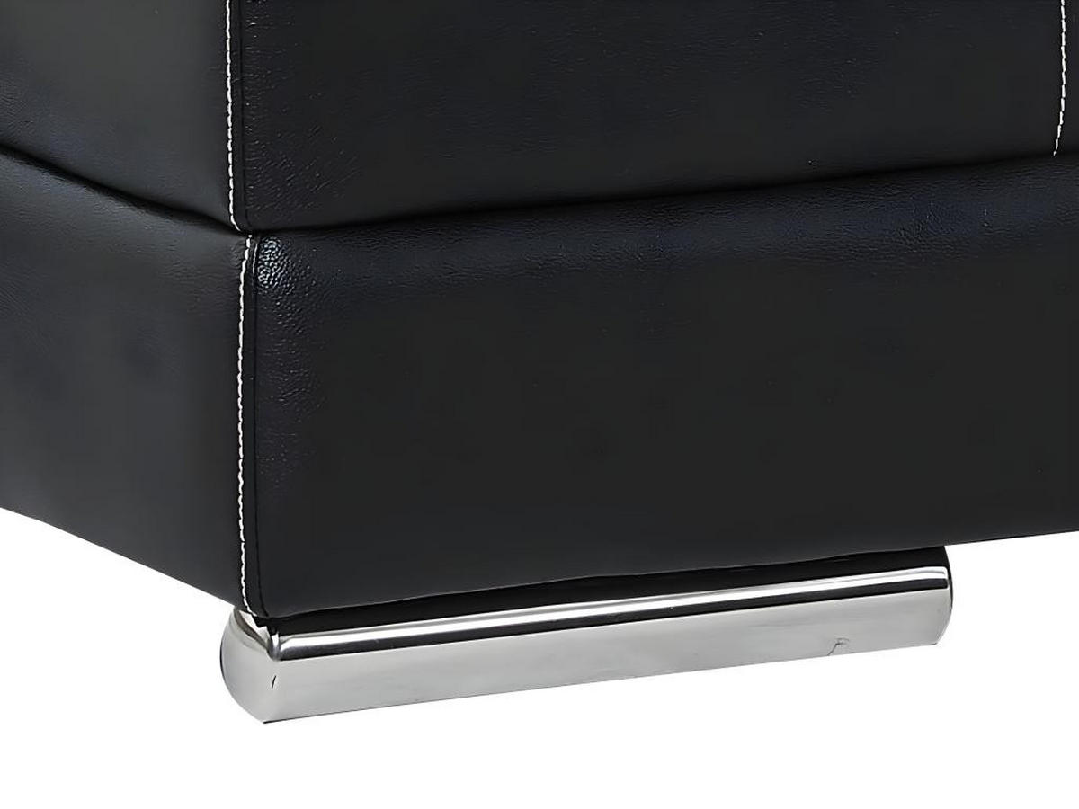 LEDERSOFA 2-Sitzer - Büffelleder - Schwarz - MONIKA - Schwarz, Leder (190/100/103cm) - Vente-Unique