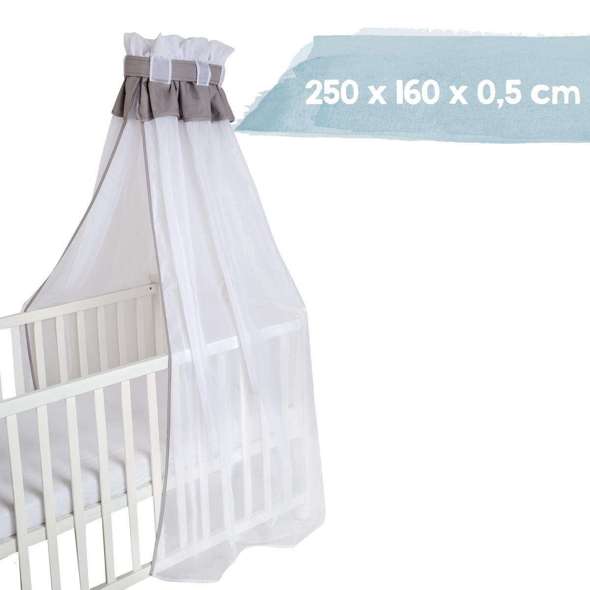 BETTHIMMEL hellgrau - Hellgrau, Textil (250/160/0.5cm) - Roba