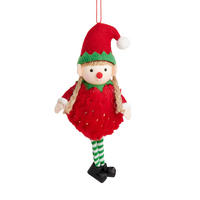 WEIHNACHTSDEKO Hängend BERNARD, 17 x 5 cm, Rot, Christbaumschmuck, Weihnachtsbaumdekoration, Christmas, Xmas - Rot, Textil (5/17/6cm) - home&you