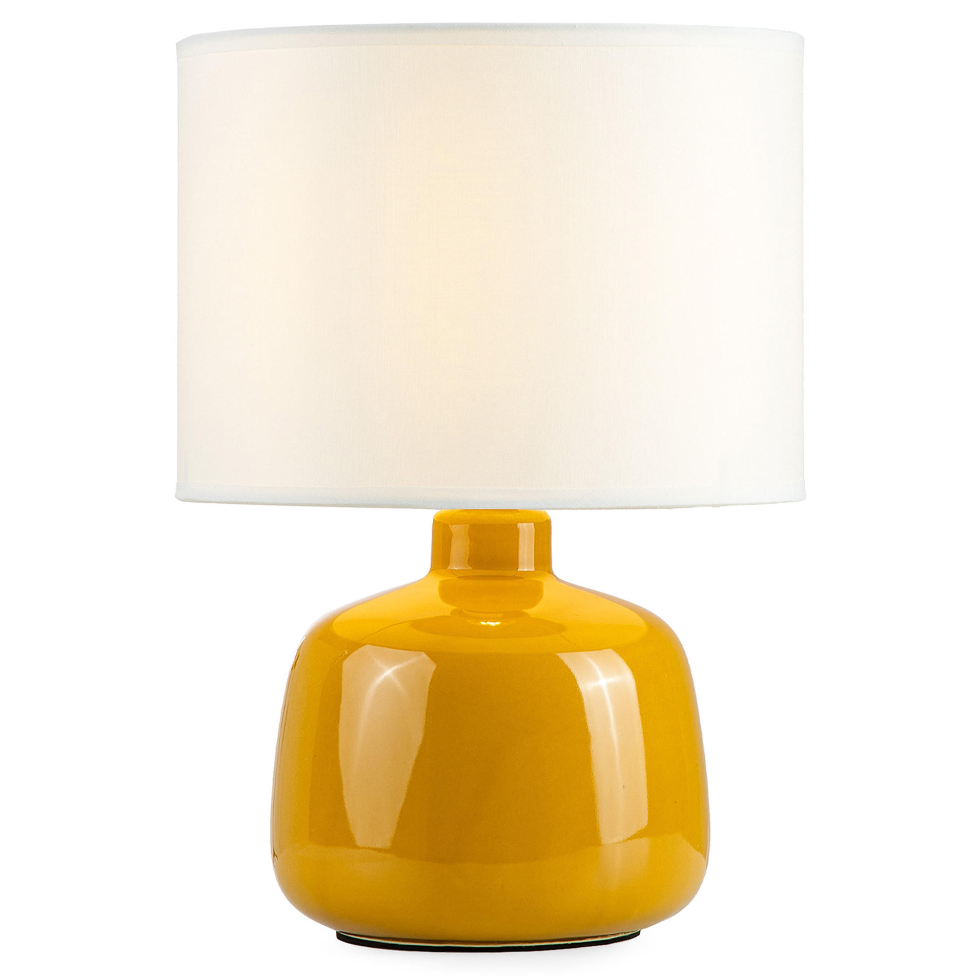 TISCHLEUCHTE STIVUS, Tischlampe, Gelb, Weiß - Gelb, Keramik/Textil (22/22/31.5cm) - KONSIMO®