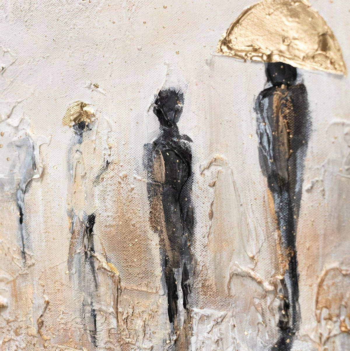 GEMÄLDE Sommerregen Schattenfugenrahmen Schwarz 100x50 cm - Schwarz, Holz (100/50cm) - YS-art gallery