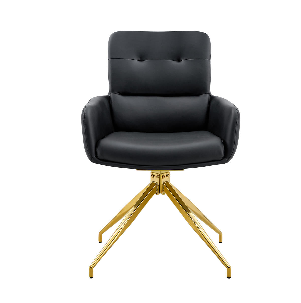 TISCH-UND-STUHL-SET 85 cm Glas Schwarz/Gold - Schwarz, Metall (85/76/85cm) - Meubliv