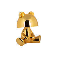 TISCHLAMPE Bear 22/17/24 cm - Goldfarben, Kunststoff (22/17/24cm) - Leitmotiv