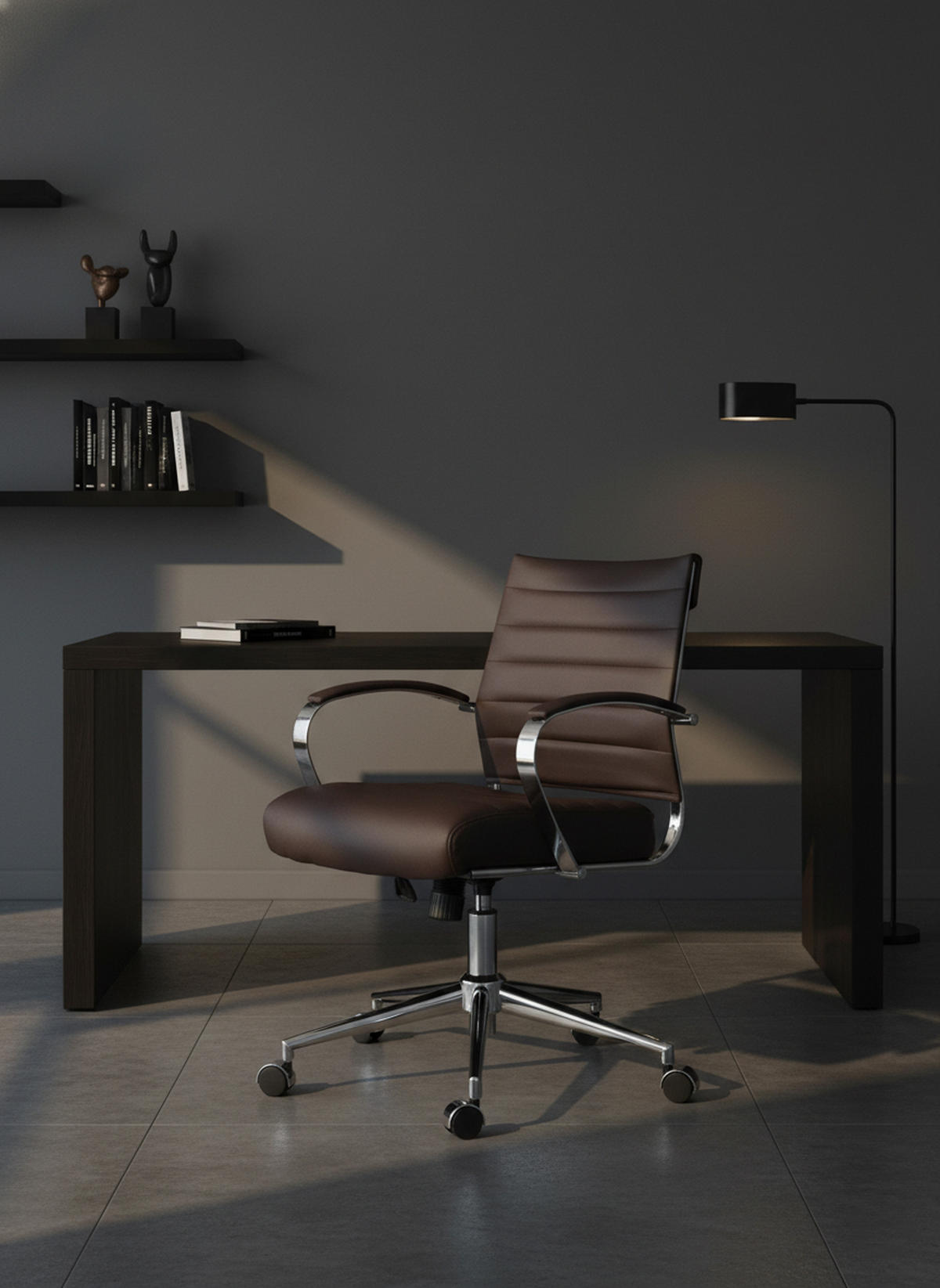 BÜROSTUHL Rynex Kunstleder braun - Chromfarben/Braun, Metall (57/100/62cm) - TPFLiving