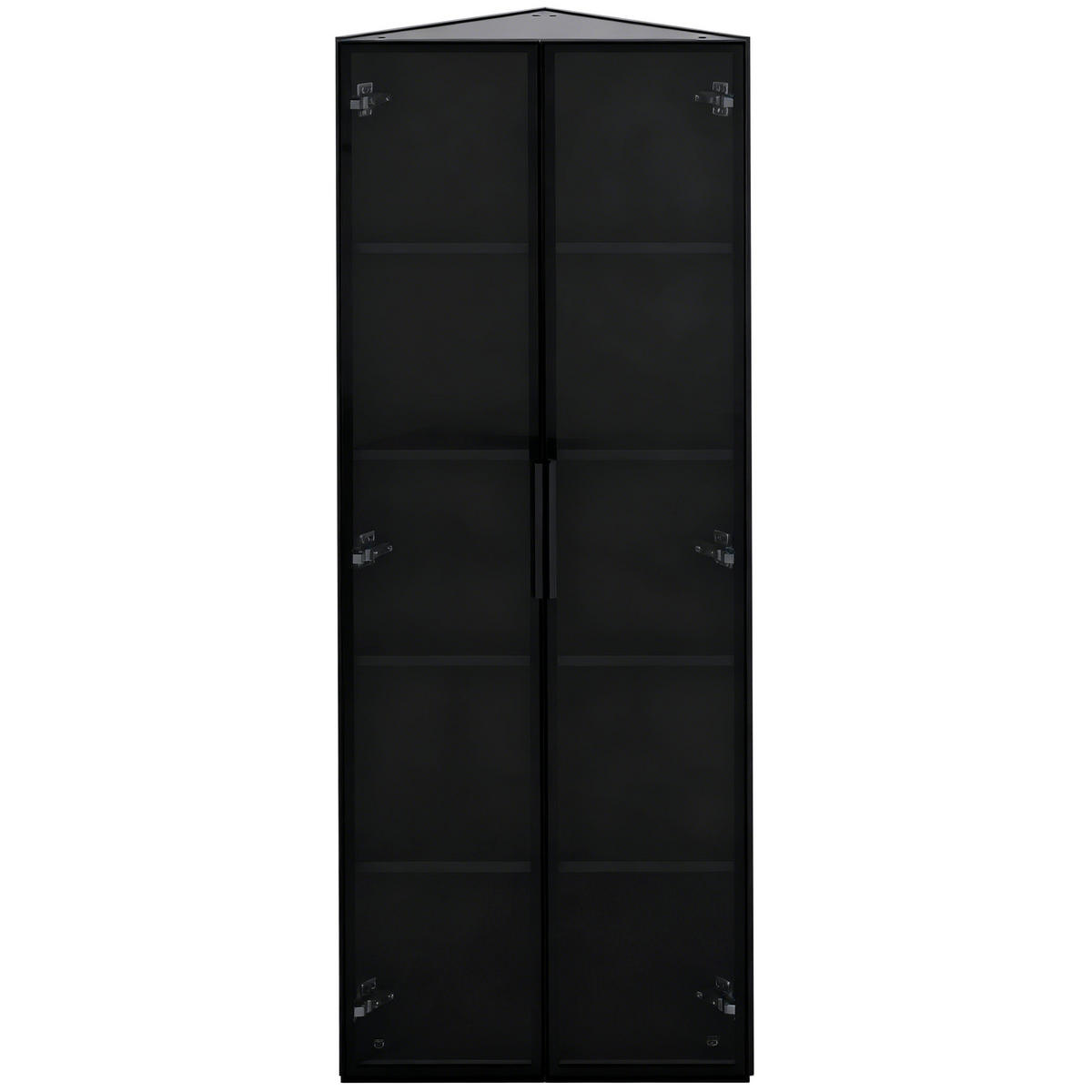 VITRINE 62cm Schwarz Glas LED Eckschrank modern - Schwarz, Holzwerkstoff (62/160/35cm) - FLIEKS
