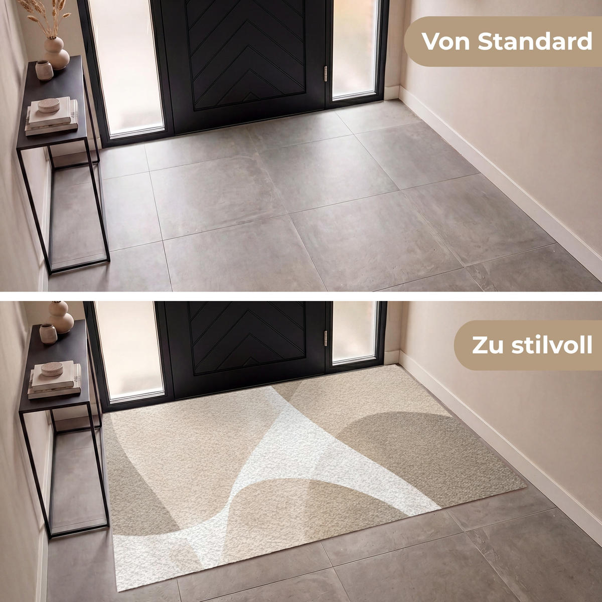 FUSSMATTE Glatte Oberflächen - Harmonisch - Wellenförmig Schmutzfangmatte 180x120 cm - Beige, Kunststoff (180/120cm) - MuchoWow